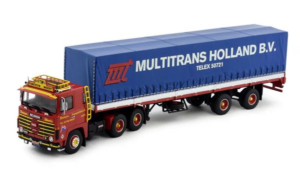 TEK81886 - SCANIA 140 6x4 con rimorchio a 2 assi coperto da telone FONTEIJN - 1