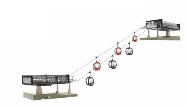 JC82492 - Ascensore meccanico con 3 cabine OMEGA V10 rosse - 3 cabine OMEGA V10 nere - D-LINE - 1