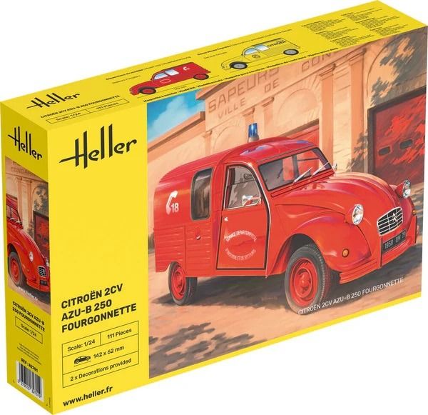 HEL82701 - Kit di montaggio e verniciatura CITROEN 2CV AZU-B 250 Fire Van - 1