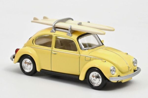 NOREV841007 - VOLKSWAGEN Maggiolino 1303 1973 Giallo Pastello con Tavola da Surf - Jet-car - 1