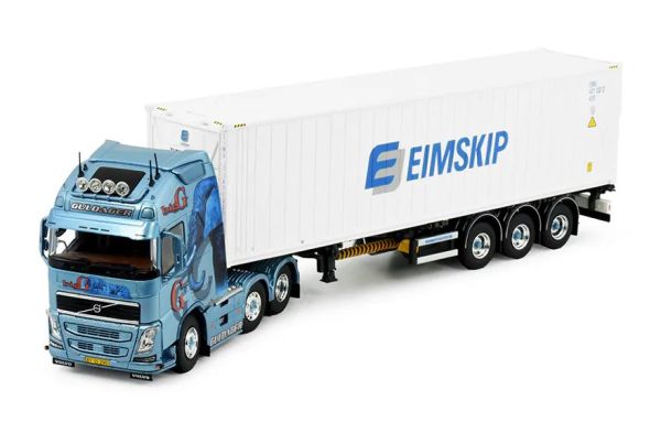 TEK84994 - VOLVO FH04 Globtrotter XL 6x2 con trasportatore di container a 3 assi e container refrigerato da 40 piedi GULDAGER-BIG G - 1
