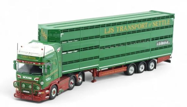 TEK86507 - SCANIA R Topline 6x4 con rimorchio per trasporto bestiame LJS a 3 assi - 1