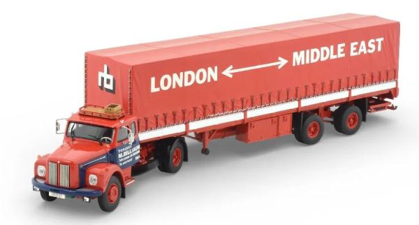 TEK88064 - SCANIA 110 Super 4x2 con rimorchio di trasporto coperto a 2 assi BILLIAUW - 1