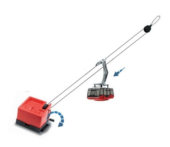 JC89093 - Skilift con 1 cabinovia manuale rossa - 1