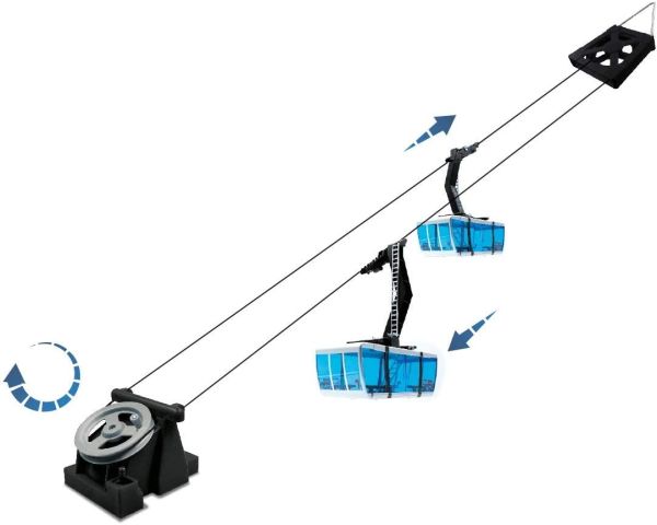 JC89294 - Skilift con 2 cabinovie manuali nere - 1