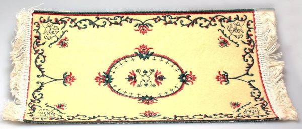 AKI0175 - Tappeto a fiori in miniatura per casa delle bambole dimensioni 24 x 15 cm - 1