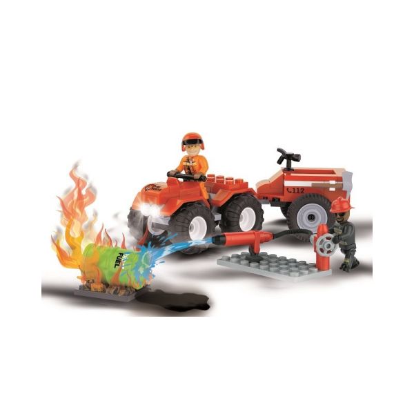 COB1472 - Quad pompiere con 2 personaggi - 90 pezzi - 1