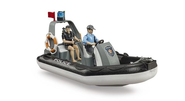 BRU62733 - Gommone della polizia con poliziotto, sommozzatore e accessori - 1
