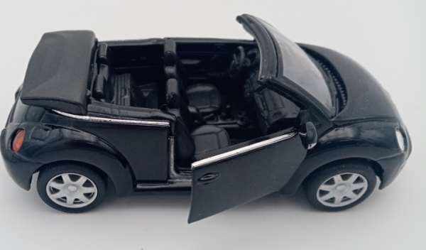 WEL2035BL - Auto nera metallizzata VOLKSWAGEN NEW BEETLE Modello cabriolet a frizione venduta senza scatola - 1
