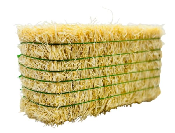 CW0275 - Balla di paglia quadrata con spago verde - 7,8 x 3,7 x 2,8 cm - 1