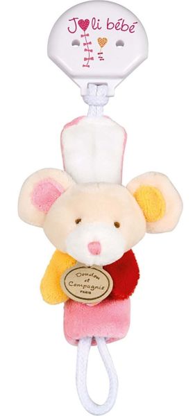DC2509SOURIS - Clip per ciuccio - Mouse Rosso rosa e giallo - 1
