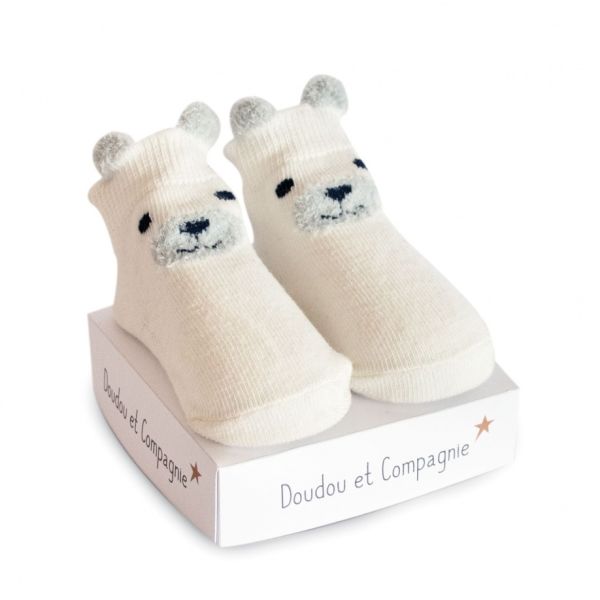 DC3705-03 - Calzino neonato con orecchie piccole - Orso - 1