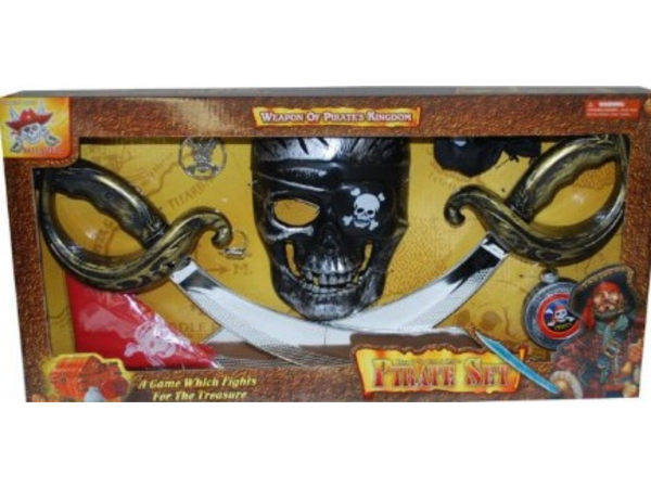 LPE50532 - Kit da pirata con maschera; 2 sciabole e accessori - 1
