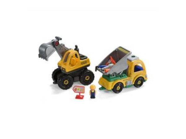 MOT13365 - Set escavatore e camion con figura e accessori - 1