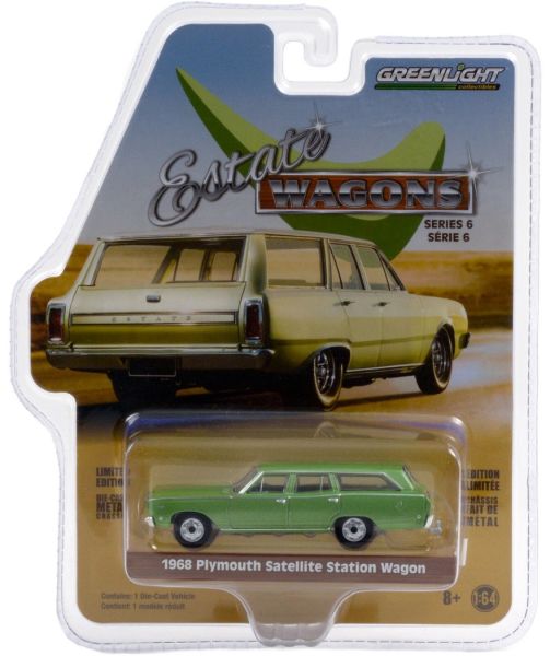 GREEN36010-B - PLYMOUTH Satellite Station Wagon break 1968 Verde metallizzato Serie station wagon vendute in blister - 1