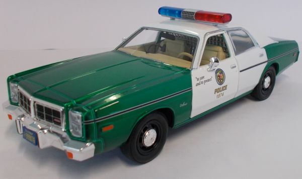 GREEN84101VERTE - DODGE Polizia Metropolitana di Monaco 1977 dal film Terminator 1984 Vesrsion Green Metal - 1