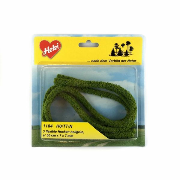 HEK1184 - 3 siepi flessibili verde chiaro - 7x7 mm - lunghezza 50 cm. - 1