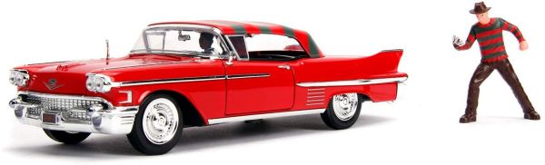 JAD253255004 - CADILLAC serie 62 1958 rossa dal film Freddy Krueger con figure incluse - 1