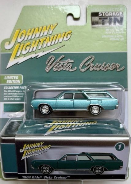 JLCT016A-A - OLDS Vista Cruiser 1964 blu della serie COLLECTOR TINS 2025, ancora nella sua confezione originale - 1