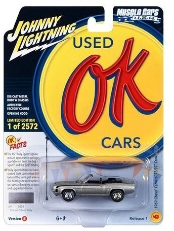 JLMC032B-F - CHEVROLET Camaro RS/SS Convertible Silver del 1969 della serie MUSCLE CARS, confezione blister del 2023 - 1