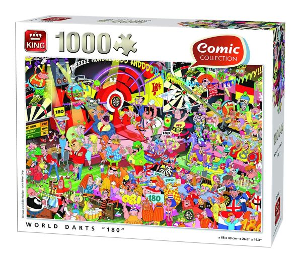 KING05547 - Puzzle da 1000 pezzi Mondo 180 freccette - 1