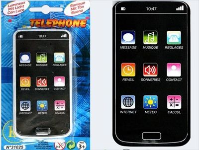 LPB31025 - Smartphone in plastica con suono e luce - 19 cm - Modello random - 1