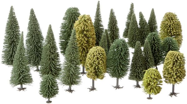 NOC26811 - Lotto di 25 alberi 10 caducifoglie e 15 abeti alti da 5 a 14 cm - 1