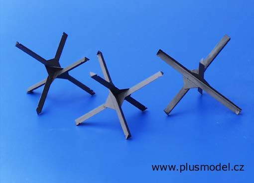 PLS019 - Kit 3 dighe anticarro in miniatura in ottone da montare e verniciare alte 5 cm - 1