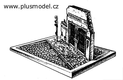PLS032 - Rovina di casa in miniatura da assemblare e dipingere lunga 21;5 cm e alta 15 cm con base 27 x 18 cm - 1