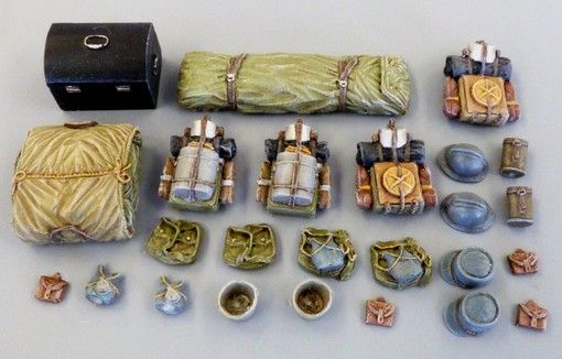 PLS4052 - Confezione di soldati francesi 14/18 miniatura da dipingere per diorama 25 pezzi - 1