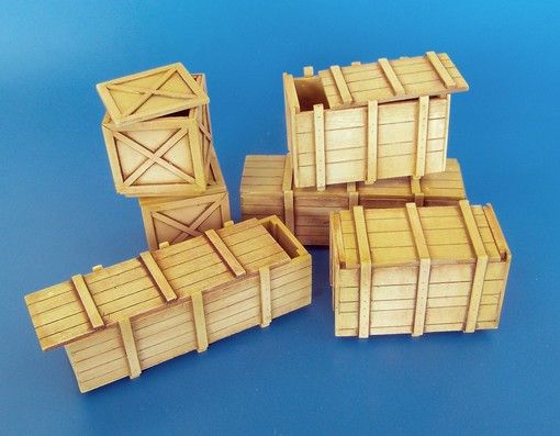 PLS453 - 6 casse in miniatura di diverse dimensioni da assemblare e dipingere - 1