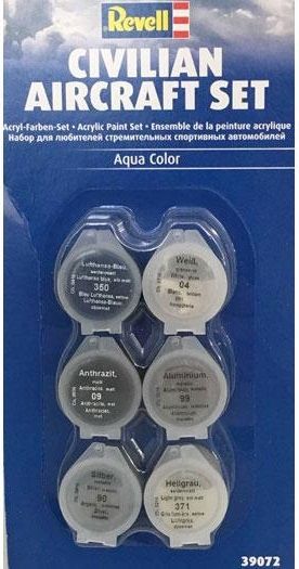 REV39072 - Set di colori acrilici per aerei civili 6 colori vasetto da 5 ml - 1