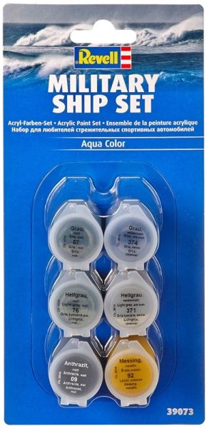 REV39073 - Pittura acrilica Military Ship Set 6 colori vasetto da 5 ml - 1