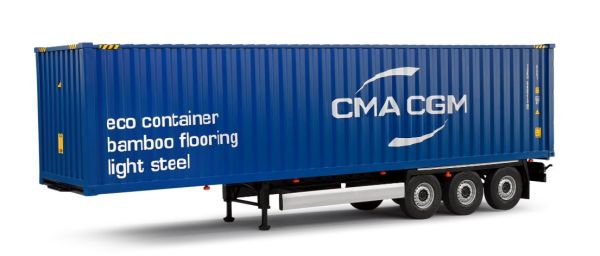 SOL2400507 - Rimorchio portacontainer a 3 assi e container CMA CGM - 1