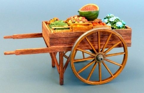 PLS513 - Carrello con verdure. in corredo. dipingere - 1