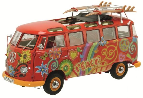 SCH283 - VOLKSWAGEN T1 Samba Hippie con tavole da surf - 1