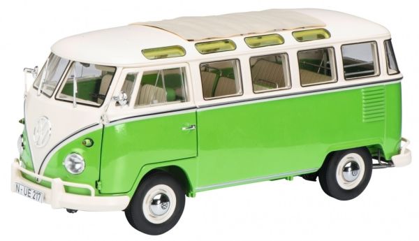 SCH286 - VW T1b Samba; verde e beige - 1