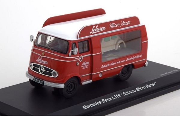 SCH5901 - MERCEDES BENZ L319 Auto promozionale SCHUCO Micro racer con VOLKSWAGEN Beetle Piccolo - 1