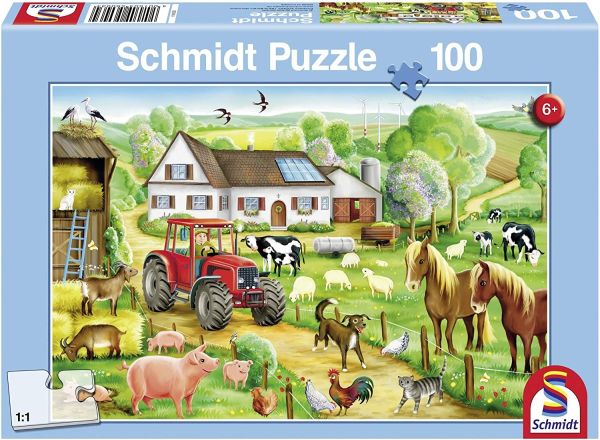 SCM56003 - Puzzle - 100 pezzi - Happy Farm - 36 cm x 24 cm - 1