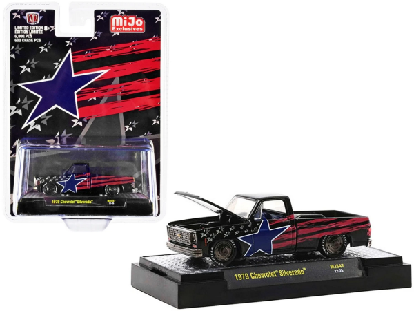 M2M-31500MJS47 - CHEVROLET Silverado Pick-up stelle e strisce 1979 nero, rosso e blu - 1