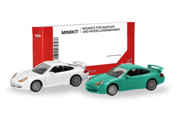 HER014083 - PORSCHE 911 GT3 996 bianca e verde - 2 pezzi da assemblare - 1