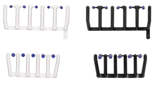 HER054836 - 80 spie luminose blu trasparenti con basi nere e bianche - 1