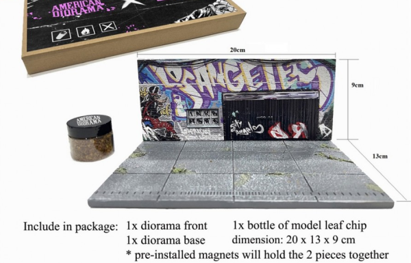 AD-2424 - Diorama Street Art La Graffiti 2024 - auto e figurine non fornite - 1