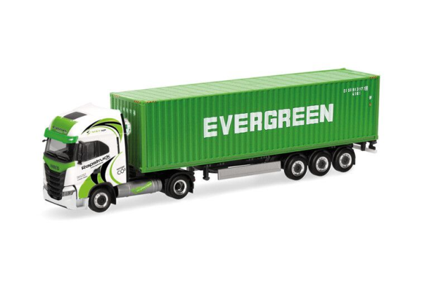 HER319942 - IVECO S-Way LNG 4x2 porta container a 3 assi con container da 40 piedi EVERGREEN - 1