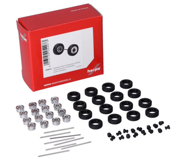 HER054973 - Pneumatici e assali anteriori in due parti cromati e neri - 8 set - 1