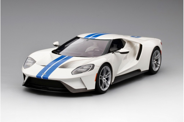 TS0093 - FORD GT Forzen bianco con strisce blu - edizione limitata a 999 esemplari - 1