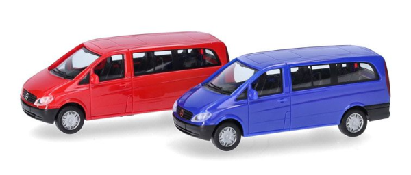 HER014236 - MERCEDES BENZ Vito W639 2003 rosso e blu - 2 pezzi da assemblare - 1