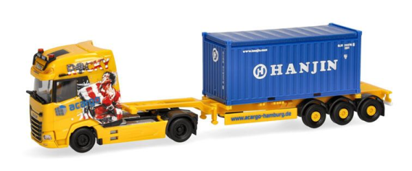 HER320672 - DAF XG 4x2 con portacontainer Acargo da 20 piedi a 3 assi OPEN TOP HANJIN - 1