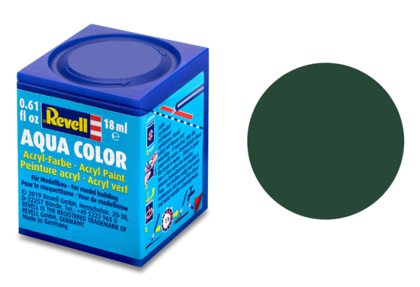 REV36168 - Vernice acrilica verde scuro opaca RAF vasetto da 18 ml - 1