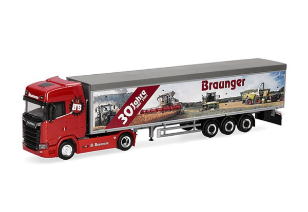 HER927093 - SCANIA CS 20 HD 4x2 con rimorchio a pianale scorrevole a 3 assi BRAUNGER - 1